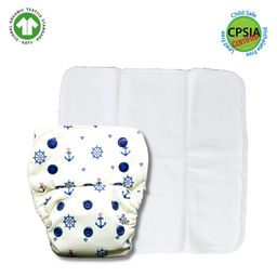Kindermum Anchor Lite Cloth Diaper With Quick Dry Organic Cotton Insert - White-15