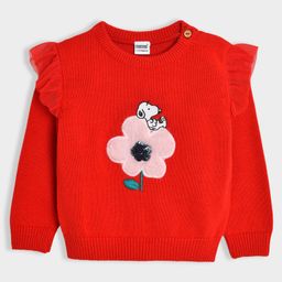 Mi Arcus 100% Cotton Full Sleeves Peanuts Featuring Snoopy Detailed Sweater - Red-picture-37