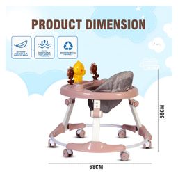 PlayRoots Multifunctional Ducky Walker with Removable Musical Tray & 2 Level Height Adjustment - Brown image 3