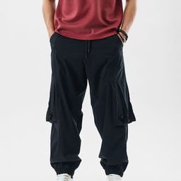 Snitch Men Loose Fit Cargos Trousers-picture-12