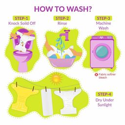Sparkle Joy Free Size Reusable Cloth Diaper Without Insert Pack Of 4 - Multicolor image 4