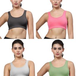 LILY Stropsyttak Pack Of 4 Full Coverage Seamless Workout Bra image 4