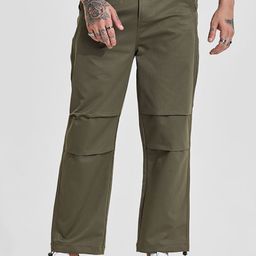 Snitch Men Olive Green Mid-Rise Relaxed Fit Trouser-image-91
