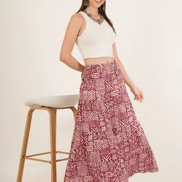 Diktmark Women Pure Cotton Printed Skirts-picture-17