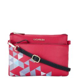 Sugarush Arizona Red & White Printed Medium Sling Handbag-image-40
