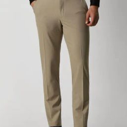 Van Heusen Beige Slim Fit Checks Trousers-image-90