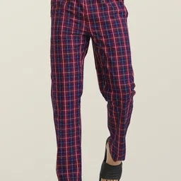 XYXX Men Checked Pure Cotton Lounge Pants-image-35