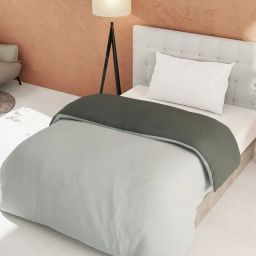 Bianca Ultra Soft Grey & Ivory 152 TC Micro Fabric Single Reversible Comforter For All Weather image 3