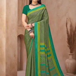 Panzora Printed Saree With Unstitched Blouse Piece-image-85