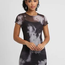 Forever 21 Black Tie-Dye Bodycon Dress-picture-18