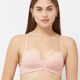 Soie Pink Under Wired Padded Half Coverage T-Shirt Bra-18