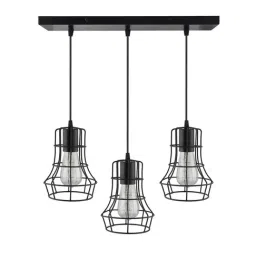 Homesake 3-Lights Linear Cluster Black Metal Crown Pendant Light - Set of 1 (Bulb not included)-9