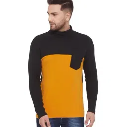 Hypernation Black & Yellow Colour-Block T-Shirt-26
