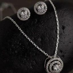 Clara Halo 92.5 Sterling Silver Pendant Set-image-74