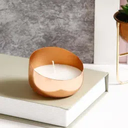 Aapno Rajasthan Copper Metal Candle Holder - Set of 1-48