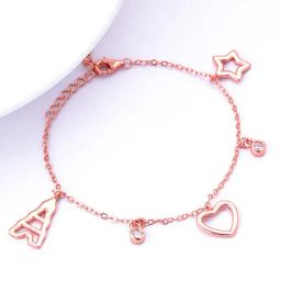 GIVA 925 Silver Rose Gold Valentine's Charm Bracelet for Women & Girls-image-80