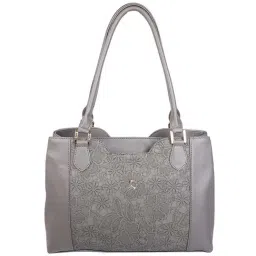Mochi Dark Grey Textured Medium Handbag-15