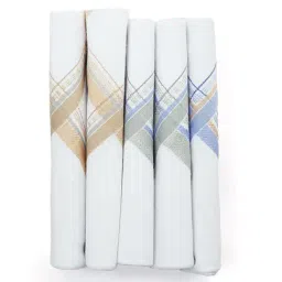 Crusset White Cotton Handkerchiefs - Pack of 5-image-11