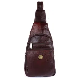 HiLEDER Brown Textured Medium Leather 12 inch Backpack-picture-28