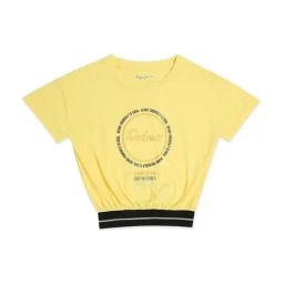 Pepe Jeans Kids Yellow Cotton Graphic T-Shirt-image-90