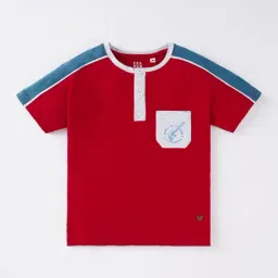 Ed-a-Mamma Kids Red & Blue Cotton Printed T-Shirt-picture-32