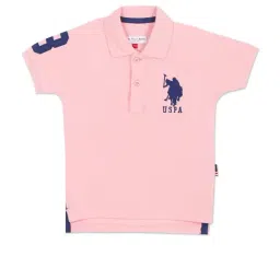 U.S. Polo Assn. Boys Light Pink Solid Polo T-shirt-picture-19