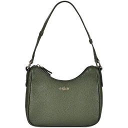 Eske Green Solid Medium Shoulder Handbag-image-32