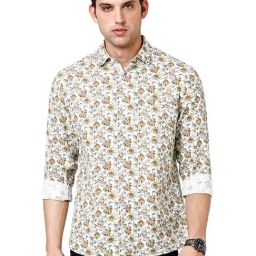 Linen Club Multi Linen Regular Fit Floral Print Shirt-image-14