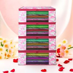 Aura Pink & Green 4 Pieces Foldable Multi-Utility Organisers-41