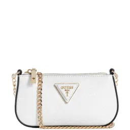 Guess White Textured Sling Handbag-picture-11