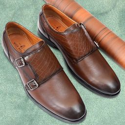 NICO NERINI Men Leather Formal Monk Shoes-image-98