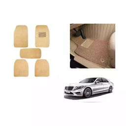 Auto Pearl Heavy Duty Anti Slip Noodle Nomad Style Car Floor Mats Set of 5 Beige Compatible for S300-image-101