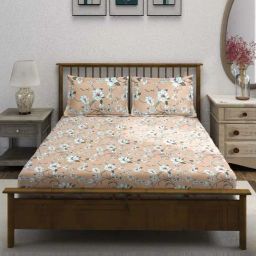 Swayam Ananda Green Cotton 210 TC 120 GSM King Size Bedsheet With 2 Pillow Covers-picture-43