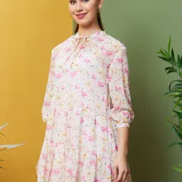Globus Multicolor Printed A Line Dress With Innerslip-image-8