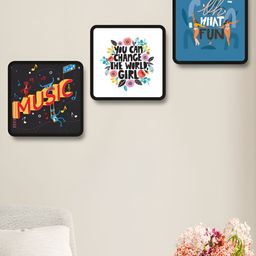 SAF Blue & White 3 Piece Wood Motivational Quotes Wall Art-image-26