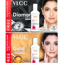 VLCC Gold Facial Kit & Diamond Facial Kit with Free Rose Water Toner-13