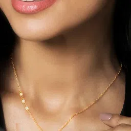 GIVA 925 Silver Golden Heart to Heart Necklace for Women & Girls-image-14