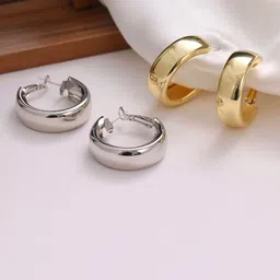 Jewels Galaxy Contemporary Hoop Earrings-image-60