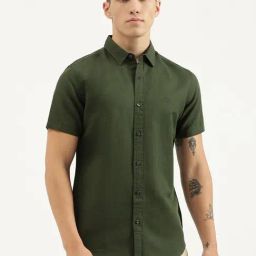 United Colors of Benetton Green Slim fit Solid Shirts-image-69