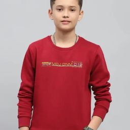 Monte Carlo Boys Maroon Printed Sweatshirt-2