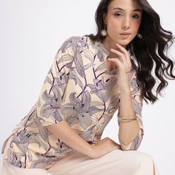 Anouk Rustic Floral Printed Mandarin Collar Straight Kurti-picture-39
