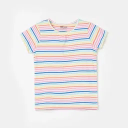 Fame Forever by Lifestyle Kids Multicolor Cotton Striped T-Shirt-picture-25