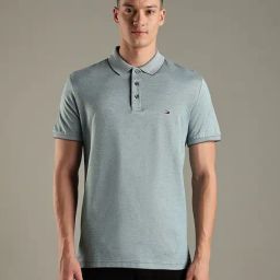 Tommy Hilfiger Frosted Green Regular Fit Cotton Polo T-Shirt-picture-21