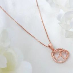 Zavya Double Heart Rose Gold Plated 925 Sterling Silver Pendant-image-38
