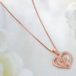 Zavya Heart Rose Gold Plated 925 Sterling Silver Pendant-image-84