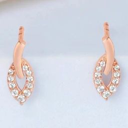 Zavya Delicate Leaf Rose Gold Plated 925 Sterling Silver Earrings-image-42