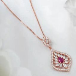Zavya Dropling Rose Gold Plated 925 Sterling Silver Pendant-image-93