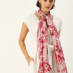 DressBerry Women Pink Printed Scarf-51