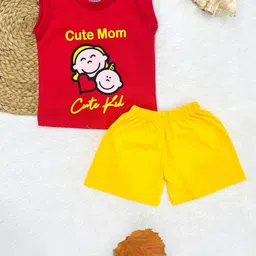Piku Store Unisex Kids Printed T-shirt with Shorts-49