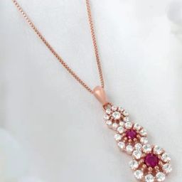 Zavya Dazzeling Rose Gold Plated 925 Sterling Silver Pendant-image-20